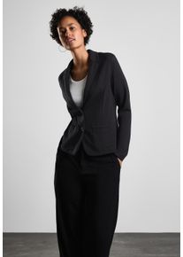 Street One Damen Kurzblazer, schwarz, casual, Gr. 34, unifarben, Stoff, Jersey, Oberstoff: 60% Viskose, 35% Polyamid, 5% Elasthan; Futter: 100%