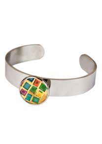 DeMarie Damen Armband "Edelstahl mit Silber-/Goldeinlage", 18cm, Edelstahl, bunt, Edelstahl, Armbänder