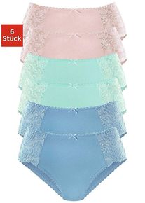 Petite Fleur Damen Hüftslip, Gr. 32, bunt, Obermaterial: 93% Baumwolle, 7% Elasthan. Spitze: 95% Polyamid, 5% Elasthan, unifarben, Unterhosen, aus