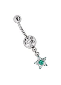 Adelia´s ADELIA ́S Damen Bauchnabelpiercing "Piercing Bauchnabelpiercing", grün, Chirurgiestahl, Piercings, Banane mit 8 mm Zirkoniakugel in klar