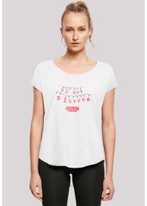F4NT4STIC Damen T-Shirt "Stranger Things Do Not Disturb Netflix TV Series", weiß, casual, Gr. XL, Obermaterial: 100% Baumwolle, Shirts, Premium