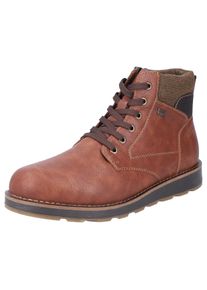 Rieker Herren Winterboots, Gr. 42, braun, Lederimitat, Textil, sportlich, Schuhe, Schnürboots, Schaftrandpolsterung, mit RiekerTEX-Membran