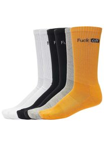 MisterTee Herren Strümpfe "MisterTee Unisex Fuck Off Socks 6-Pack", Gr. 43, bunt, Baumwolle, Polyester, Elasthan, Socken