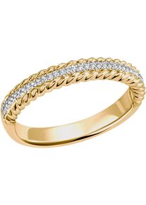 Firetti Damen Fingerring "Schmuck Geschenk Gold 585 Damenring Ring Memoire", 60, 0,1 ct SI = kleine Einschlüsse, Gelbgold 585-Diamanten, 3mm, gold,