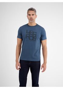 Lerros Herren T-Shirt "Lerros T-Shirt mit Lerros Print", blau, Gr. S, 100% Baumwolle, Shirts