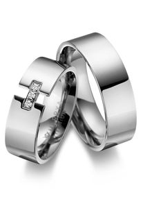 MARRYA Damen Partnerring "Titan Ringe Trauringe Eheringe Partnerringe", 50, Titan, silber, Titan, Fingerringe