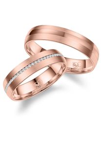 MARRYA Damen Partnerring "Edelstahl Ringe Trauringe Eheringe Partnerringe", 52, Edelstahl, rosa, Edelstahl, Fingerringe