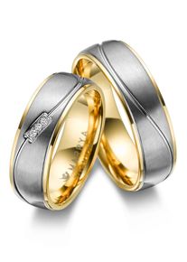 MARRYA Damen Partnerring "Titan Ringe Trauringe Eheringe Partnerringe", 56, Titan, gold, Titan, Fingerringe