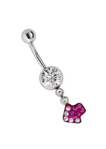 Adelia´s ADELIA ́S Damen Bauchnabelpiercing "Piercing Bauchnabelpiercing", pink, Chirurgiestahl, Piercings, Banane mit 8 mm Zirkoniakugel in klar