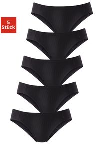 Petite Fleur Damen Bikinislip, Gr. 36, schwarz, Piquu00e9, Obermaterial: 95% Baumwolle, 5% Elasthan, unifarben, Unterhosen, aus weicher Pikee-Qualität