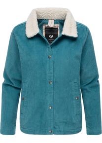 Ragwear Damen Cordjacke "Walinea Corduroy", blau, casual, Gr. S, Cord, Fleece, Außenmaterial: 100% Baumwolle, Innenfutter: 100% Polyester,