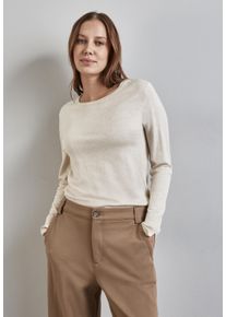 Street One Damen Strickpullover, beige, casual, Gr. 46, unifarben, Stoff, 75% Viskose, 25% Polyamid, Pullover, aus Feinstrick
