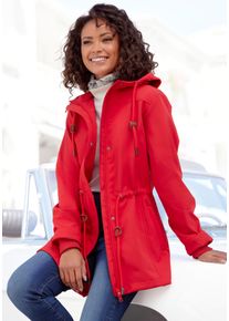 Vivance ACTIVE Damen Softshelljacke, rot, casual, Gr. 34, unifarben, Softshell, Obermaterial: 100% Polyester, Jacken, mit Kordelzug an der Taille