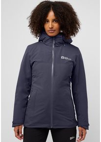Jack Wolfskin Damen 3-in-1-Funktionsjacke "HUNBERG 3IN1 JKT W", grau, Gr. XS, Hauptmaterial: 100% Polyester (recycled); Kontrast: 100% Polyester