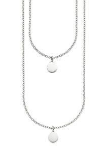 Kangaroos Damen Kette mit Anhänger "Schmuck Geschenk, Halskette Ankerkette Plättchen Layering Look", Edelstahl, L: 49cm B: 1,9mm, silber, Edelstahl,