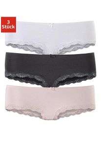 Lascana Damen Panty, Gr. 32, bunt, Jersey, Obermaterial: 95% Baumwolle, 5% Elasthan. Spitze: 87% Polyamid, 13% Elasthan, unifarben, Unterhosen, aus