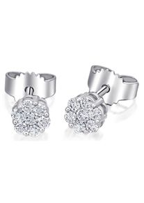ONE ELEMENT Damen Paar Ohrhänger "0.15 ct Diamant Brillant Ohrringe Ohrstecker aus 585 Weißgold", Damen, 0.15 ct mit Diamant, Diamanten, silber,