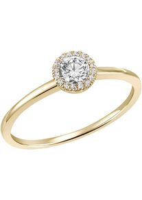 Firetti Damen Fingerring "Schmuck Geschenk Gold 585 Damenring Verlobungsring Ring", 52, Gelbgold 585, 1,2mm, gold, Gelbgold 585, Fingerringe, mit