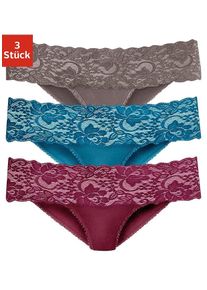 Vivance Damen Brasilslip, Gr. 32, bunt, Single Jersey, Obermaterial: 95% Baumwolle, 5% Elasthan. Spitze: 93% Polyamid, 7% Elasthan (LYCRA),