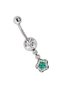 Adelia´s ADELIA ́S Damen Bauchnabelpiercing "Piercing Bauchnabelpiercing", grün, Chirurgiestahl, Piercings, Banane mit 8 mm Zirkoniakugel in klar