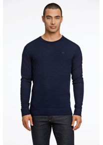 LINDBERGH Herren Rundhalspullover, blau, casual, Gr. XXL, unifarben, Strick, Obermaterial: 50% Wolle, 50% Polyacryl, Pullover, mit Rundhalsausschnitt