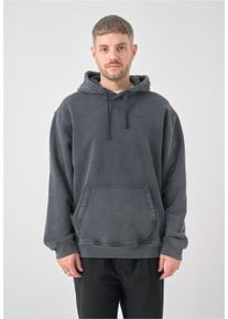 Cleptomanicx Herren Kapuzensweatshirt "Boxy Hooded Ligull Washed", grau, casual, Gr. S, bestickt, 100% Baumwolle, Sweatshirts, im lockeren Schnitt