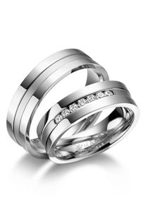 MARRYA Damen Partnerring "Edelstahl Ringe Trauringe Eheringe Partnerringe", 60, Edelstahl, silber, Edelstahl, Fingerringe