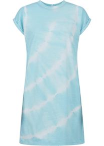 Urban Classics Damen Shirtkleid "Urban Classics Damen Ladies Tie Dye Dress", blau, Basic, Gr. M, Batikmuster, 100% Baumwolle, Kleider