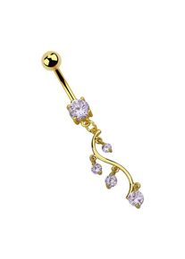 Adelia´s ADELIA ́S Damen Bauchnabelpiercing "Piercing Bauchnabelpiercing", lila, Chirurgiestahl, Piercings, Mit 7 mm gefasstem Stein und Anhänger