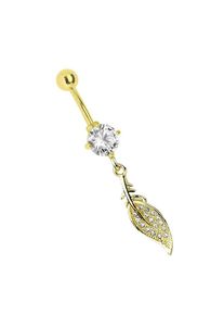 Adelia´s ADELIA ́S Damen Bauchnabelpiercing "Piercing Bauchnabelpiercing", gold, Chirurgiestahl, Piercings, Mit 6 mm gefasstem Stein