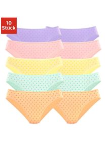 Petite Fleur Damen Bikinislip, Gr. 32, bunt, Obermaterial: 95% Baumwolle, 5% Elasthan, gepunktet, Unterhosen, aus elastischer Baumwolle