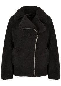 Urban Classics Damen Winterjacke "Urban Classics Damen Ladies Sherpa Biker Jacket", schwarz, klassisch, Gr. L, unifarben, 100% Polyester, Jacken