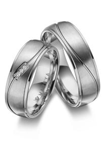 MARRYA Damen Partnerring "Titan Ringe Trauringe Eheringe Partnerringe", 62, Titan, silber, Titan, Fingerringe