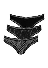 Lascana Damen String, Gr. 32, schwarz, Jersey, Obermaterial: 95% Baumwolle, 5% Elasthan. Spitze: 90% Polyamid, 10% Elasthan, bedruckt, unifarben,