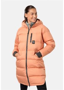 KARI TRAA Damen Daunenjacke "Rongve", orange, casual, Gr. M, unifarben, 95% Polyamid, 5% Elasthan, Jacken, im Steppdesign mit langem Schnitt
