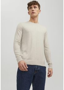 Jack & Jones JACK & JONES Herren Rundhalspullover "EMIL KNIT", weiß, modisch, Gr. XXL, Obermaterial: 60% Baumwolle, 20% Nylon, 20% Viskose, Pullover