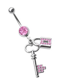 Adelia´s ADELIA ́S Damen Bauchnabelpiercing "Piercing Piercing Bauchnabelpiercing", pink, modisch, Chirurgiestahl, Piercings, 316l Stahl Banane - mit Schloss