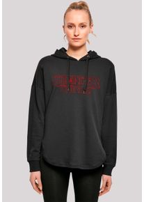 F4NT4STIC Damen Kapuzenpullover "Stranger Things Glow Logo Netflix TV Series", schwarz, casual, Gr. L, Obermaterial: 100% Baumwolle, Pullover,