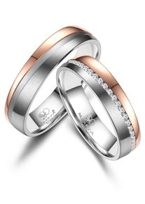 MARRYA Damen Partnerring "Titan Ringe Trauringe Eheringe Partnerringe", 70, Titan, rosa, Titan, Fingerringe