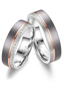 MARRYA Damen Partnerring "Tantal Ringe Trauringe Eheringe Partnerringe", 56, Tantal, rosa, Tantal, Fingerringe