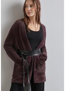 Street One Damen Cardigan, rot, casual, Gr. 42, unifarben, Strick, Obermaterial: 78% Polyamid, 11% Baumwolle, 11% Polyacryl, Strickjacken, lang,