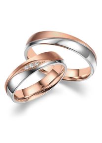 MARRYA Damen Partnerring "Edelstahl Ringe Trauringe Eheringe Partnerringe", 70, Edelstahl, rosa, Edelstahl, Fingerringe