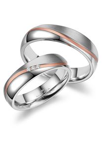 MARRYA Damen Partnerring "Edelstahl Ringe Trauringe Eheringe Partnerringe", 66, Edelstahl, rosa, Edelstahl, Fingerringe