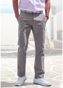 John Devin Herren Chinohose "regular-fit, lange Oxford Hose", grau, casual, Gr. 32, unifarben, Web, Obermaterial: 98% Baumwolle, 2% Elasthan, Hosen,