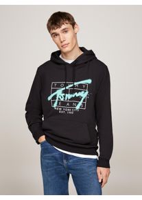 Tommy Jeans Herren Hoodie "TJM REG SPRAY HOODIE", schwarz, casual, Gr. XXL, Sweatware, Obermaterial: 100% Baumwolle, Sweatshirts, Tommy