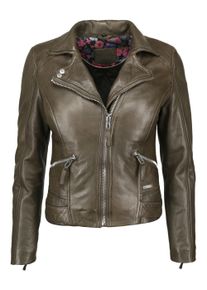 Mustang Damen Lederjacke "31019271", grün, Gr. S, Obermaterial: 100% Lammleder / Futter: 100% Baumwolle / Ärmelfutter: 100% Polyester, Jacken