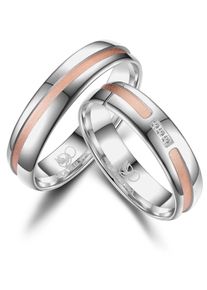 MARRYA Damen Partnerring "Silber Ringe Trauringe Eheringe Partnerringe", 58, Silber 925 (Sterlingsilber), rosa, Silber 925 (Sterlingsilber),