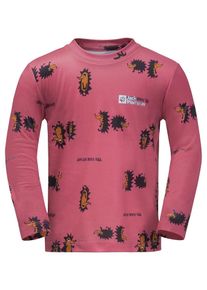 Jack Wolfskin Kinder Rundhalspullover "GLEELY PRINT LONGSLEEVE K", pink, Gr. 104, 100% POLYESTER, Pullover
