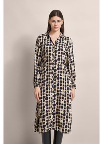 Bugatti Damen Blusenkleid, schwarz, Gr. 34, unifarben, 100% Viskose, Kleider, mit leichter Taillenraffung