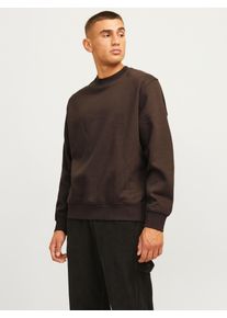 Jack & Jones JACK & JONES Herren Sweatshirt "JJEURBAN EDGE SWEAT CREW NECK NOOS", braun, modisch, Gr. S, unifarben, angeraute Sweatware, Obermaterial: 70%